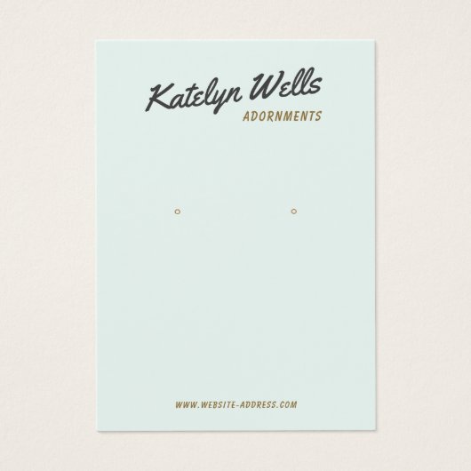 ヴィンテージ書道イヤリング表示カード (正面)