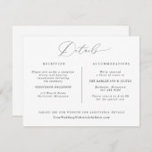 ヴィンテージ書道エレガントなウェディング詳細カード エンクロージャーカード (正面/裏面)