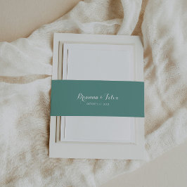 ヴィンテージ書道グリーン結婚ズ 招待状ベリーバンド