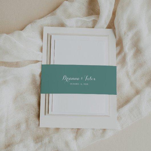 ヴィンテージ書道グリーン結婚ズ 招待状ベリーバンド