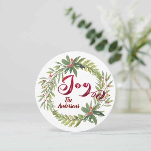 ヴィンテージ書道ジョイボタニカルリース休日 シーズンカード (スタンド正面)