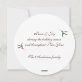 ヴィンテージ書道ジョイボタニカルリース休日 シーズンカード (裏面)