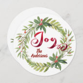 ヴィンテージ書道ジョイボタニカルリース休日 シーズンカード (正面/裏面)