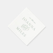 ヴィンテージ書道セージシンプル&エレガントな結婚式 スタンダードカクテルナプキン (角)
