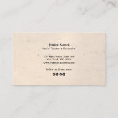 ヴィンテージ書道台本の経年背景正方形 名刺 (裏面)