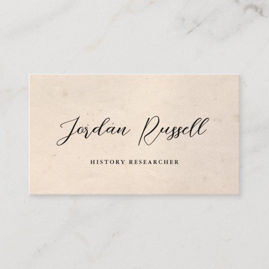ヴィンテージ書道台本の経年背景正方形 名刺 (正面)