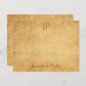 ヴィンテージ書道台本文字クラシックモノグラム ノートカード (正面/裏面)