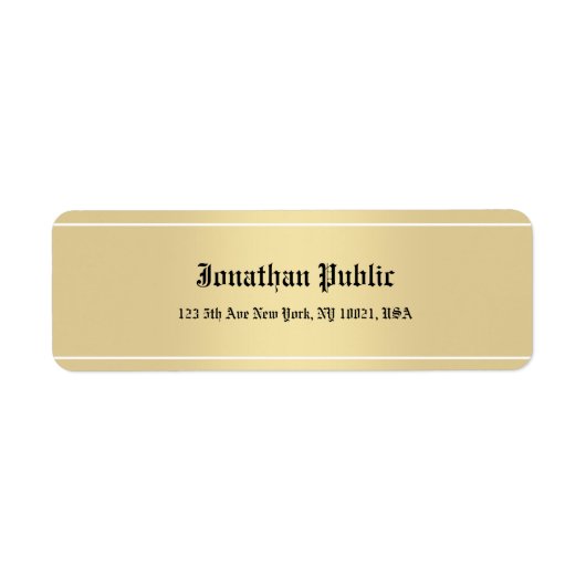 ヴィンテージ書道文字金ゴールドクラシックテンプレート ラベル (正面)