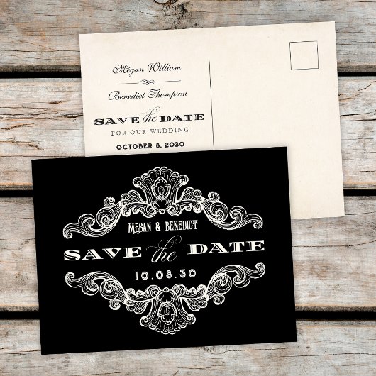 ヴィンテージ書道結婚ゴシックのはがき ポストカード