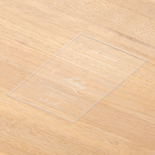 ヴィンテージ書道結婚教室 アクリル招待状 (レイダウン)