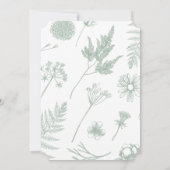 ヴィンテージ書道Sage Green日付を保存 招待状 (裏面)