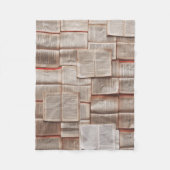 ヴィンテージ書 フリースブランケット (正面)