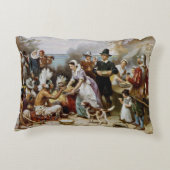 ヴィンテージ最初の感謝祭1621ジャンフェリス アクセントクッション (裏面)