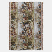 ヴィンテージ最初の感謝祭1621ジャンフェリス スローブランケット (正面縦)