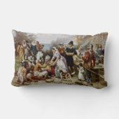 ヴィンテージ最初の感謝祭1621ジャンフェリス ランバークッション (裏面)