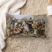 ヴィンテージ最初の感謝祭1621ジャンフェリス ランバークッション (ブランケット)