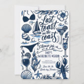 ヴィンテージ最後のトーストコーストバチェロレッテ週末 招待状 (正面)