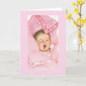 ヴィンテージ最高のよ – お願い&ベビーガール カード (黄色い花)