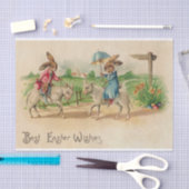 ヴィンテージ最高のイースターウィッシュウサギ羊 薄葉紙 (クラフト)