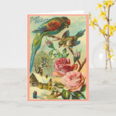 ヴィンテージ最高のウィズインパレーケットとバラカード カード (黄色い花)