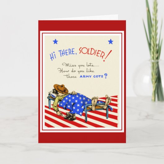 ヴィンテージ最高のカードが兵士の彼氏に願う カード (正面)