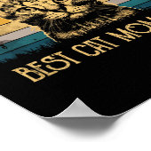 ヴィンテージ最高のキャットお母さんおもしろいお母さんの日キャットお母さん ポスター (角)