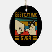 ヴィンテージ最高のキャットパパエバおもしろいットパパGift Men セラミックオーナメント (右)