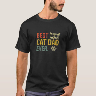 ヴィンテージ最高のキャットパパエバーキャットダディーギフト Tシャツ
