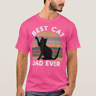ヴィンテージ最高のキャットパパエ ーバーブラック猫好き父親 Tシャツ