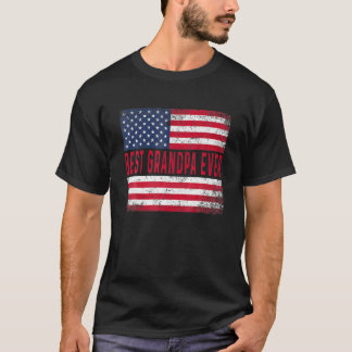 ヴィンテージ最高のグランドパエバーアメリカ父の国旗D Tシャツ