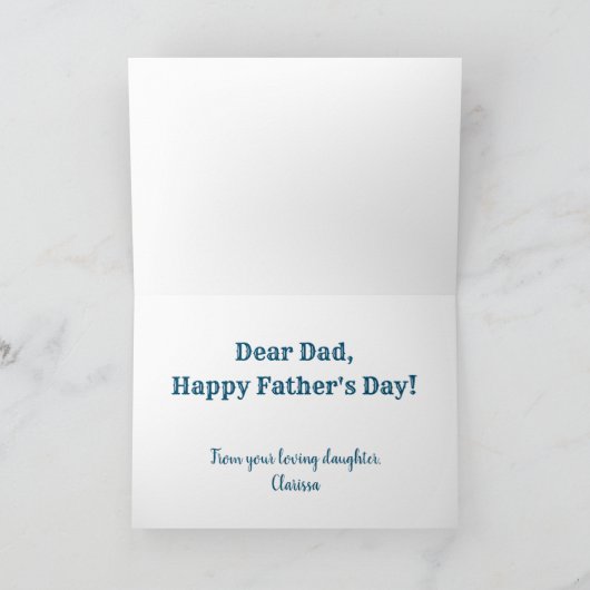 ヴィンテージ最高のザパパエバーブルー金ゴールド父の日 カード (内部)