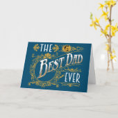 ヴィンテージ最高のザパパエバーブルー金ゴールド父の日 カード (黄色い花)