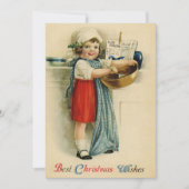 ヴィンテージ最高のスクリスマスウィッシュベーキングガールホリデイ シーズンカード (正面)