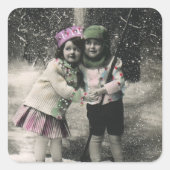 ヴィンテージ最高のス・クリスマス スクエアシール (正面)