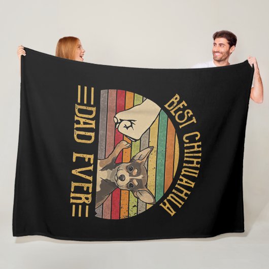 ヴィンテージ最高のチワワパパエバーサンセット フリースブランケット (インサイチュ)