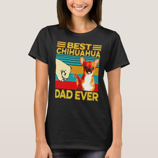 ヴィンテージ最高のチワワパパエバー Tシャツ (正面)