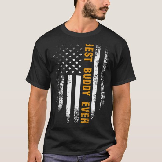 ヴィンテージ最高のバディ米国国旗父の Tシャツ (正面)