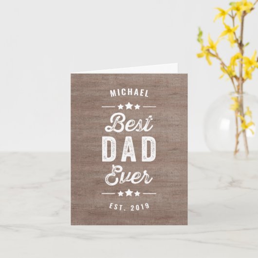 ヴィンテージ最高のパパエカスタムバーファザーズデイカード カード (黄色い花)