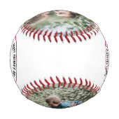 ヴィンテージ最高のパパエバカスタム文字フォトラウンドロゴ 野球ボール (裏面)