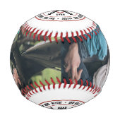 ヴィンテージ最高のパパエバカスタム文字フォトラウンドロゴ 野球ボール (正面)