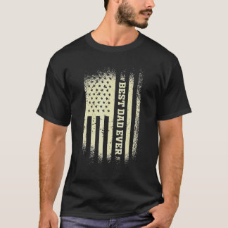 ヴィンテージ最高のパパエバーアメリカ国旗動揺しての脂肪 Tシャツ