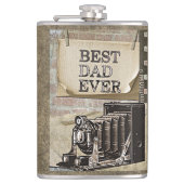 ヴィンテージ最高のパパエバーカメラ父の日アンティーク フラスク (正面)