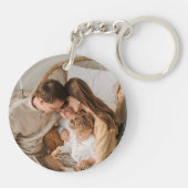 ヴィンテージ最高のパパエバー名前をカスタムするフォトAxロゴ キーホルダー (裏面)