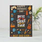 ヴィンテージ最高のパパエバー魚釣りファーザーデイフラットカード 招待状 (スタンド正面)