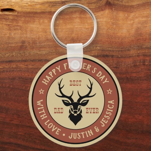 ヴィンテージ最高のパパ狩りディアロゴファーザーズデイ キーホルダー (正面)
