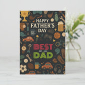 ヴィンテージ最高のパパEst 1999父の日ギフトカード 招待状 (スタンド正面)