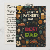 ヴィンテージ最高のパパEst 1999父の日ギフトカード 招待状 (正面/裏面)