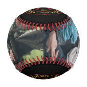 ヴィンテージ最高のパパEverパーソナライズされた Photo Axロゴ 野球ボール (正面)