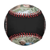 ヴィンテージ最高のパパEver写真パーソナライズされたこうもりロゴ 野球ボール (裏面)