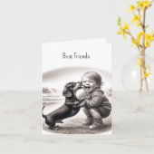 ヴィンテージ最高のフレンド カード (黄色い花)